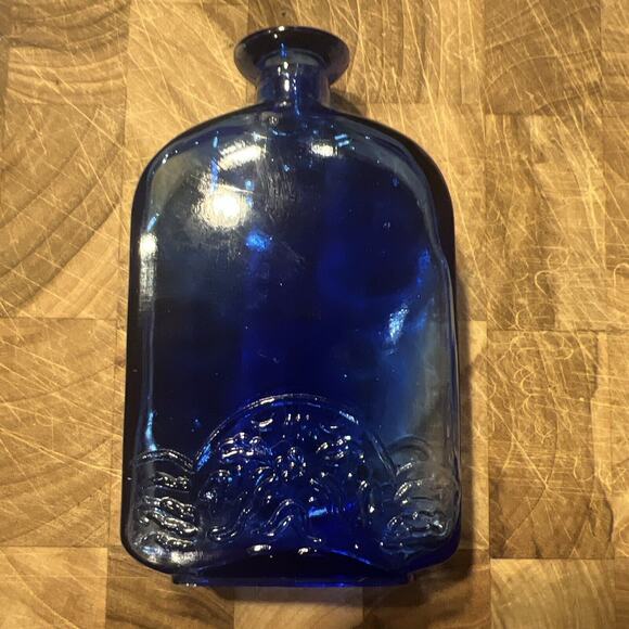 Lot of 4 vintage mini glass decanter bottles| cobalt blue| emerald | clear - Picture 9 of 10